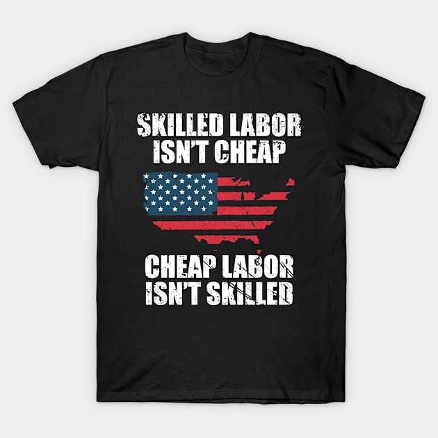 Patriotic Union Worker Labor Day Laborer T-Shirt by FamiLane